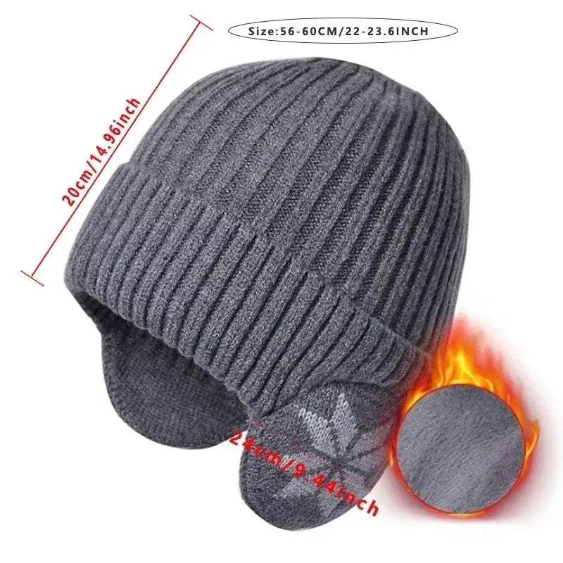 Unisex Winter Knit Beanie with Ear Flaps