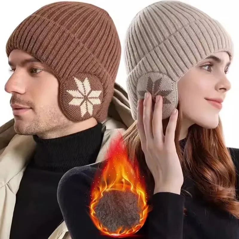 Unisex Winter Knit Beanie with Ear Flaps
