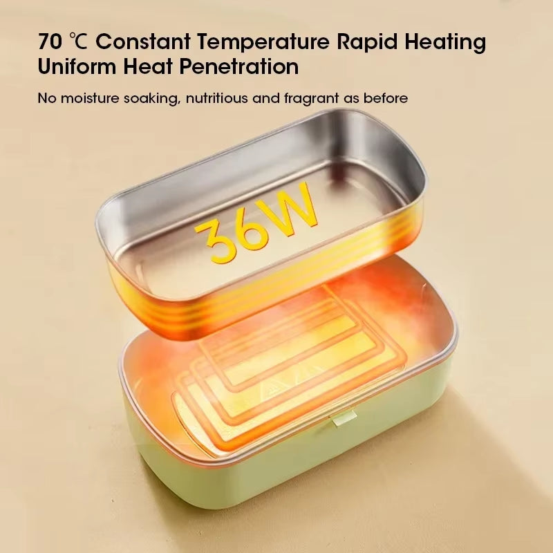 900ML Electric Lunch Box Portable Food Warmer with Heat Preservation Self-Heating Steaming Cooking Pot for Office Worker