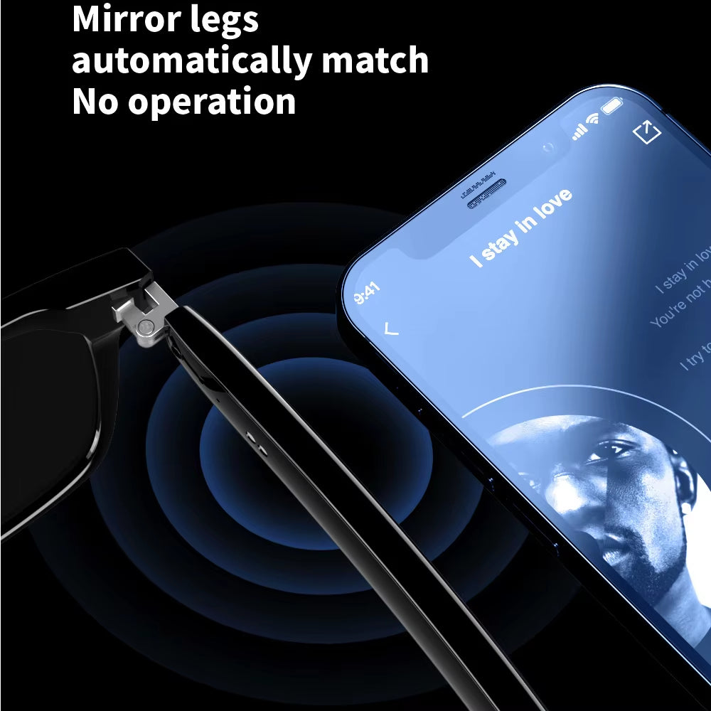 2 in 1 Headset Smart Glasses Blue Tooth Audio Call AI Voice Noise Reduction Music Eyewear Waterproof Speaker Mics Calls Eyeglass