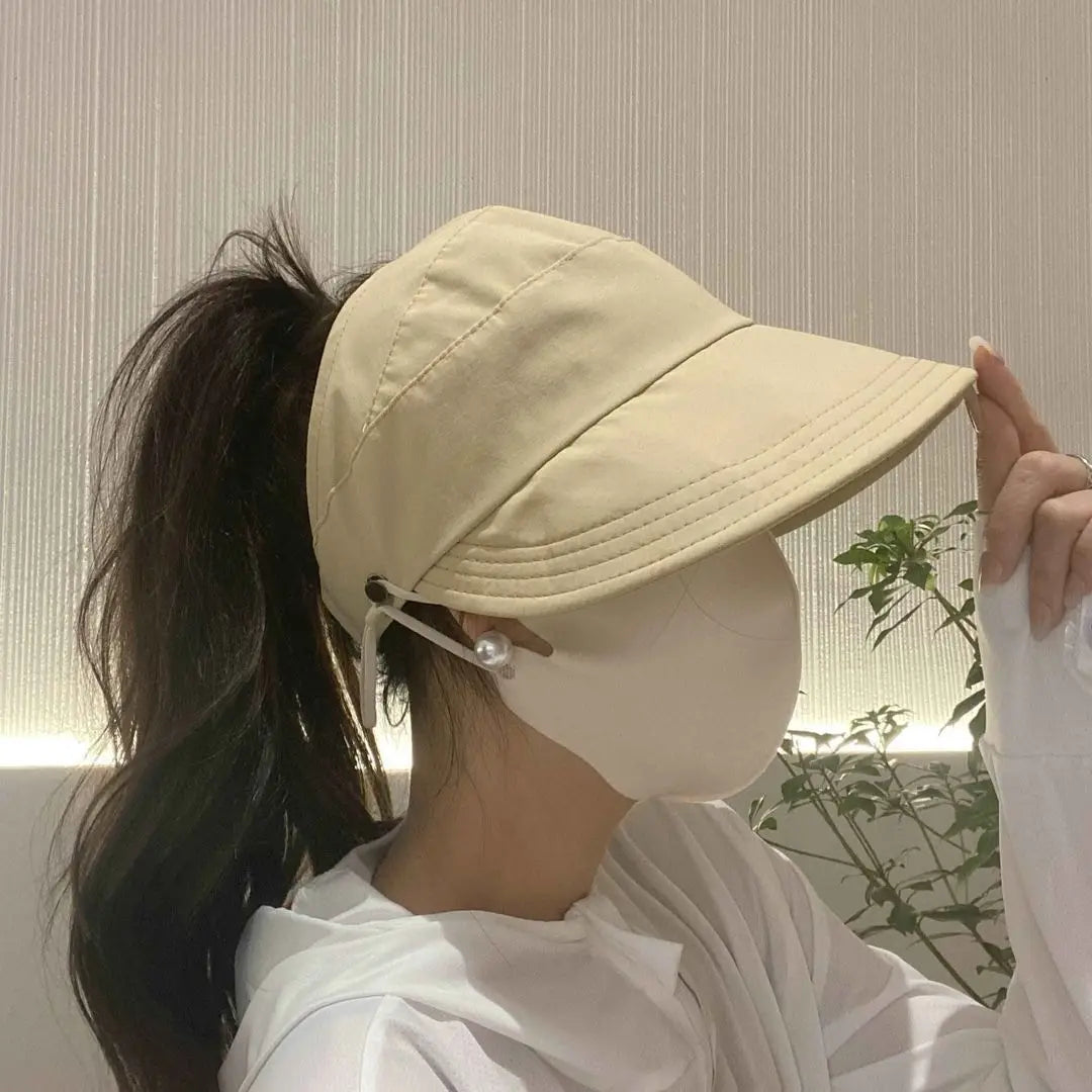 Foldable Women'S Sun Hat with Wide Brim and Breathable Top - Perfectfor Ponytails