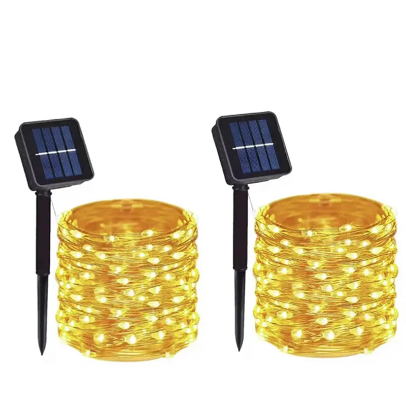 7M/12M/22M/32M 8Modes Outdoor Solar Fairy Lights LED Copper Wire Lights Xmas Lights Waterproof Garden Decoration
