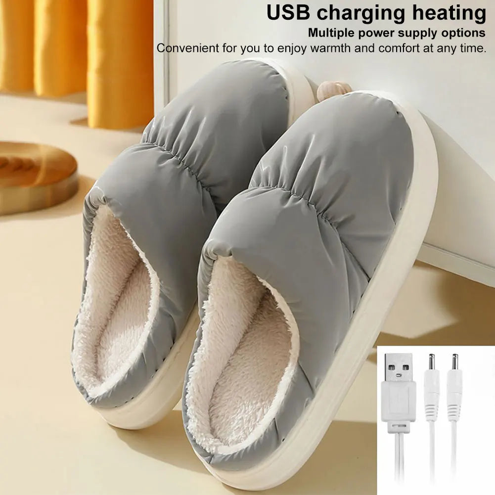 USB Heated Electric Foot Warmer Slippers