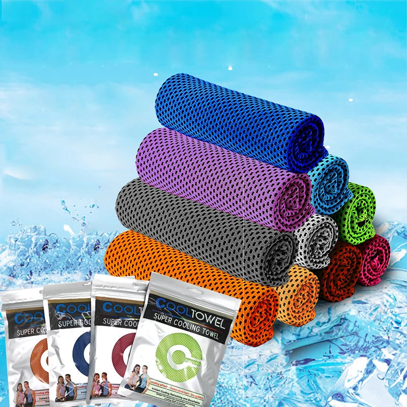1/10Pcs Cooling Towel Instant Relief Microfiber Cool Towels Chilling Neck Wrap Ice Cold Rags Sports Fitness Camping Hiking