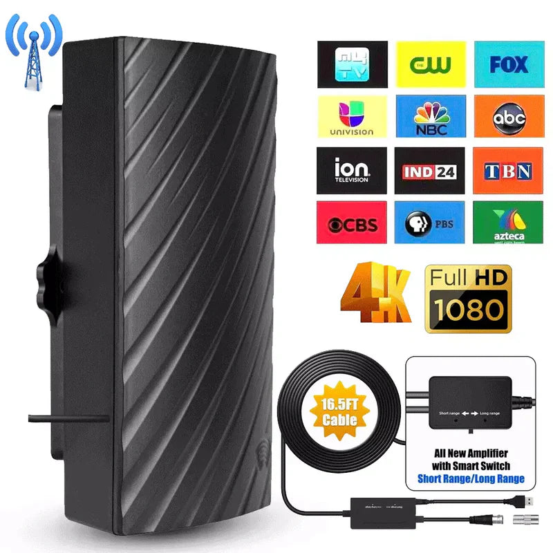 Indoor HDTV Antenna - 600 Mile Long Range 4K