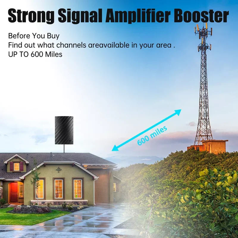Indoor HDTV Antenna - 600 Mile Long Range 4K