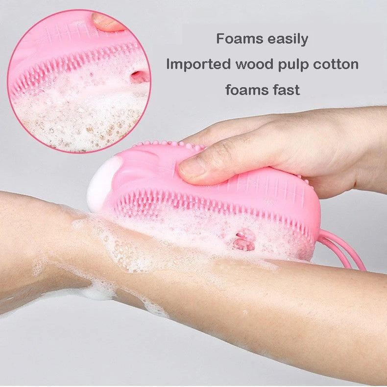 Silicone Body Scrubber with Built-In Soap Dispenser