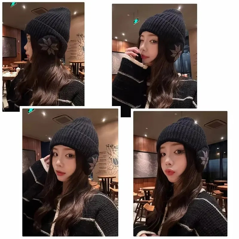 Unisex Winter Knit Beanie with Ear Flaps