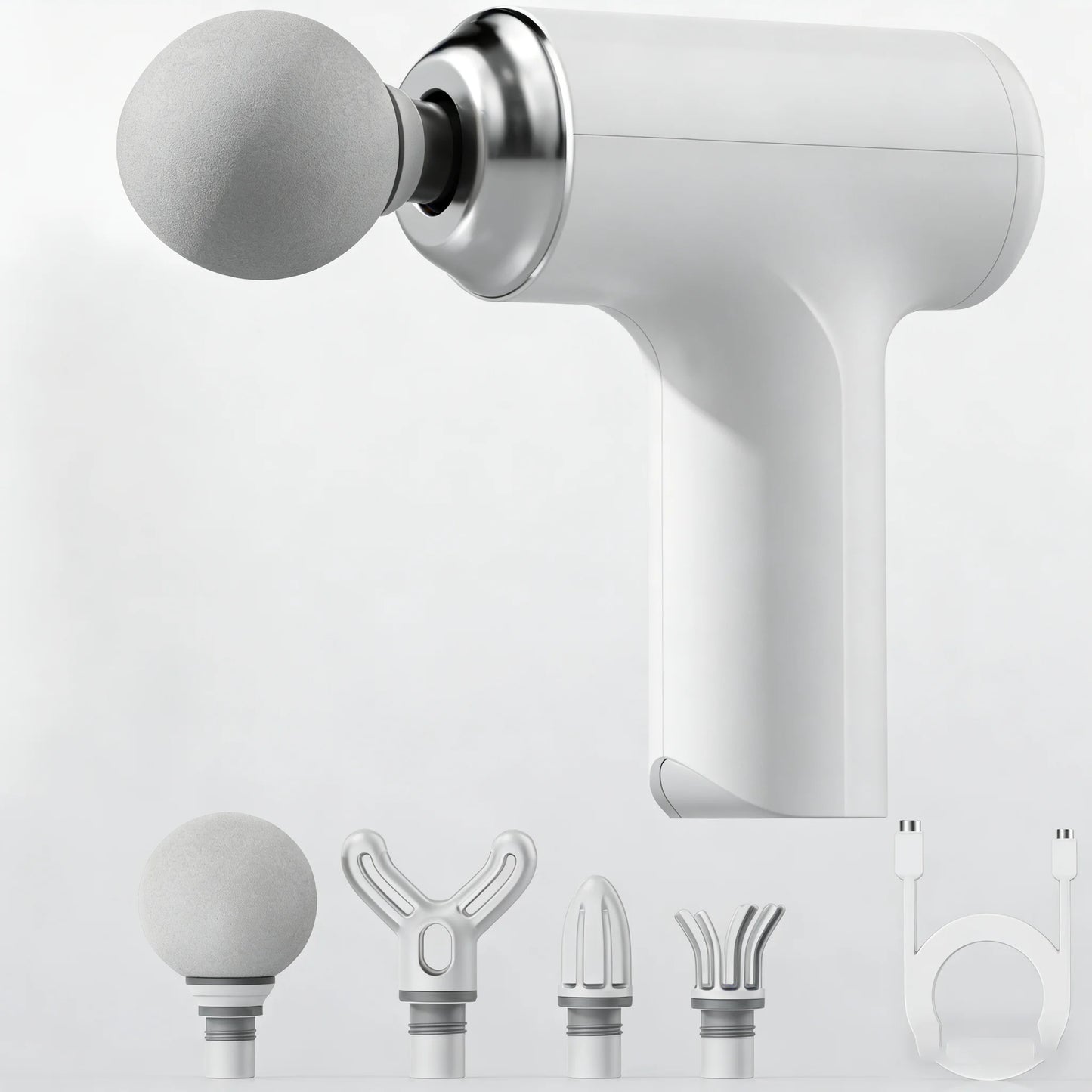 Portable Massage Gun with 4 Interchangeable Heads & LED Display - Full Body Percussion Massager for Deep Muscle Relaxation