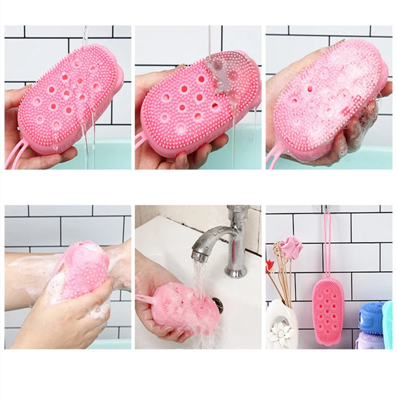Silicone Body Scrubber with Built-In Soap Dispenser