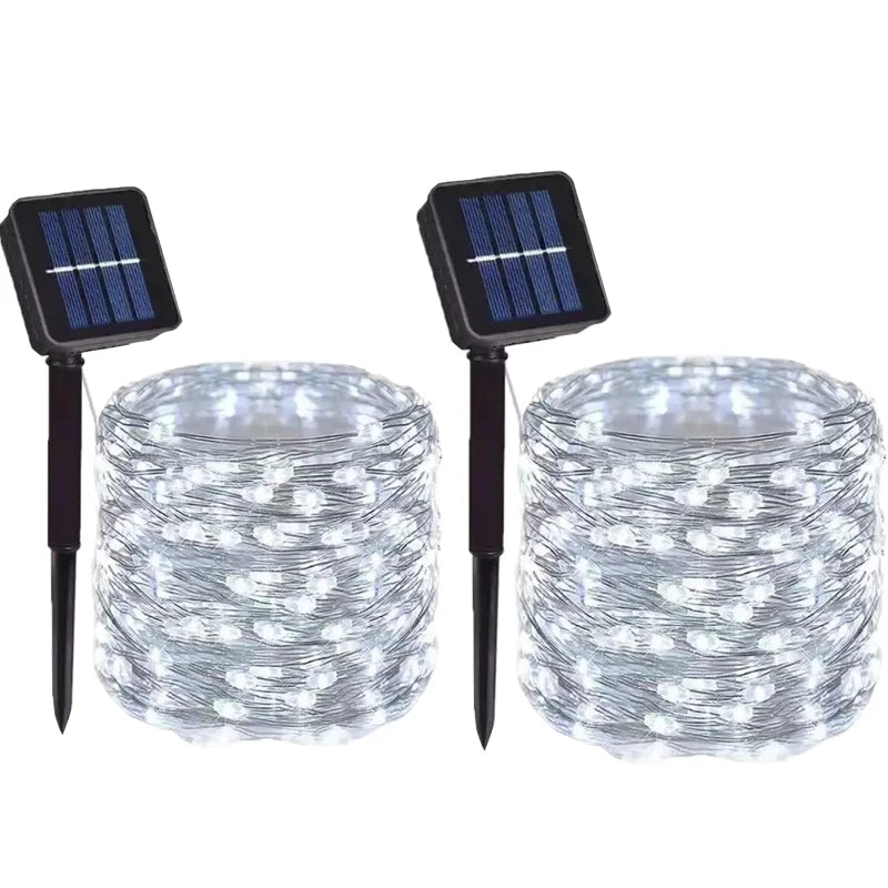 7M/12M/22M/32M 8Modes Outdoor Solar Fairy Lights LED Copper Wire Lights Xmas Lights Waterproof Garden Decoration