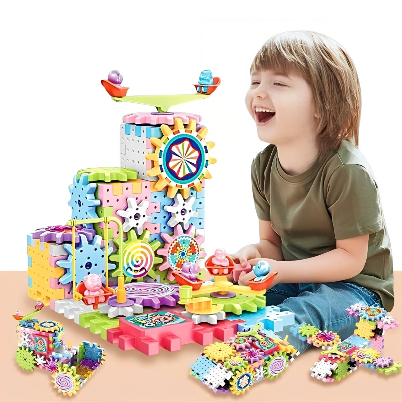 Kids Building Blocks Construction Set 263 Pieces