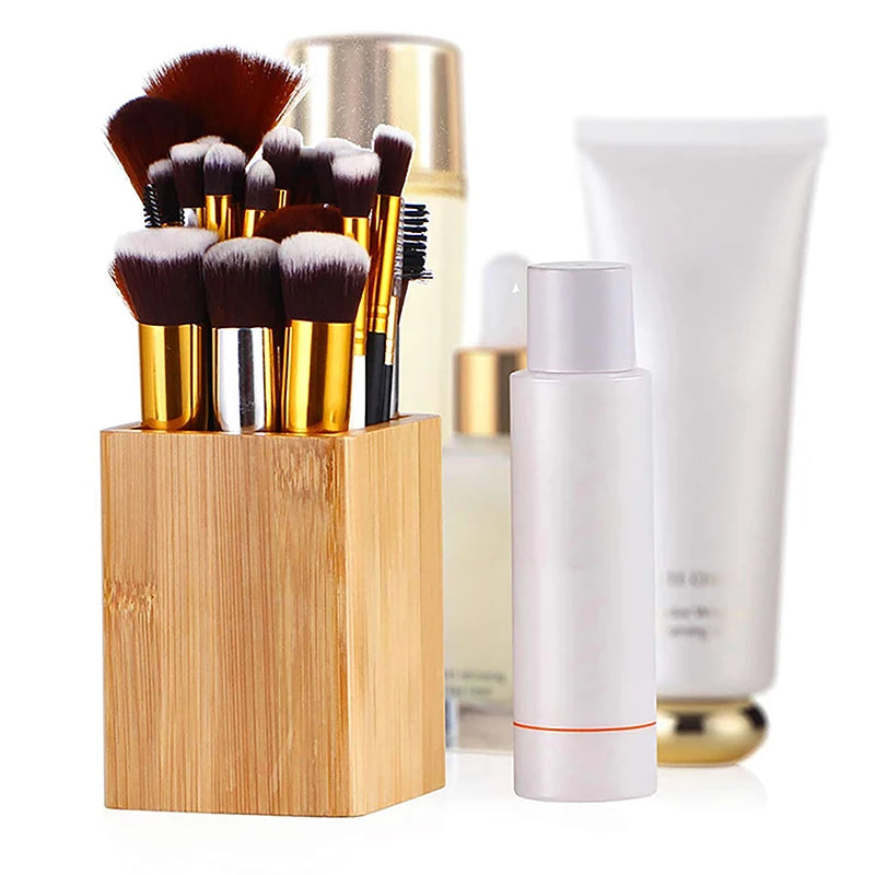 Bamboo and Wood Pen Holder Desktop Stationery Storage Box Office Supplies Storage Box Multifunctional Pen Holder Pencil Barrel