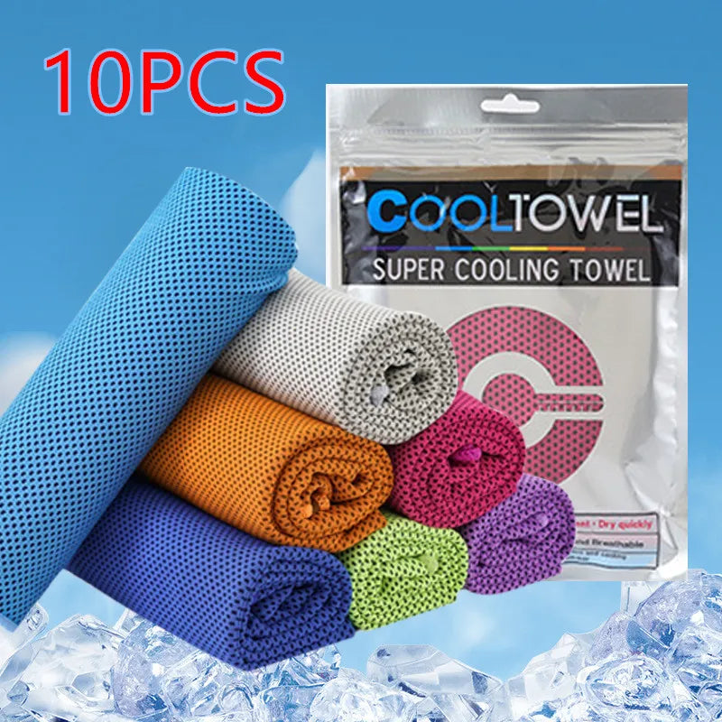 1/10Pcs Cooling Towel Instant Relief Microfiber Cool Towels Chilling Neck Wrap Ice Cold Rags Sports Fitness Camping Hiking