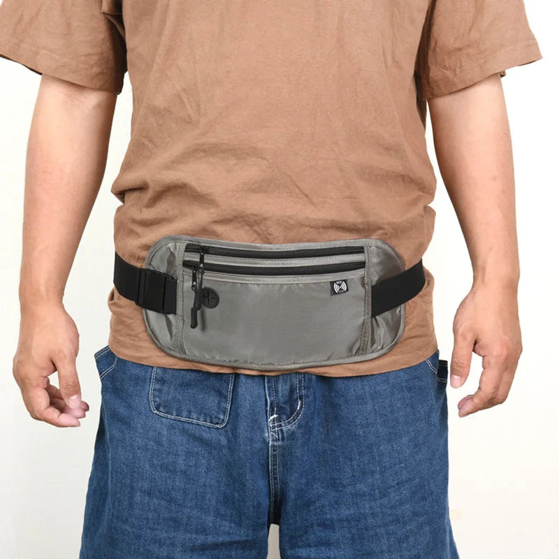 Travel Money Belt RFID Blocking Waterproof Waist Bag Fanny Pack Hidden Wallet Signal RFID Blocking Passport Holder Document Bag