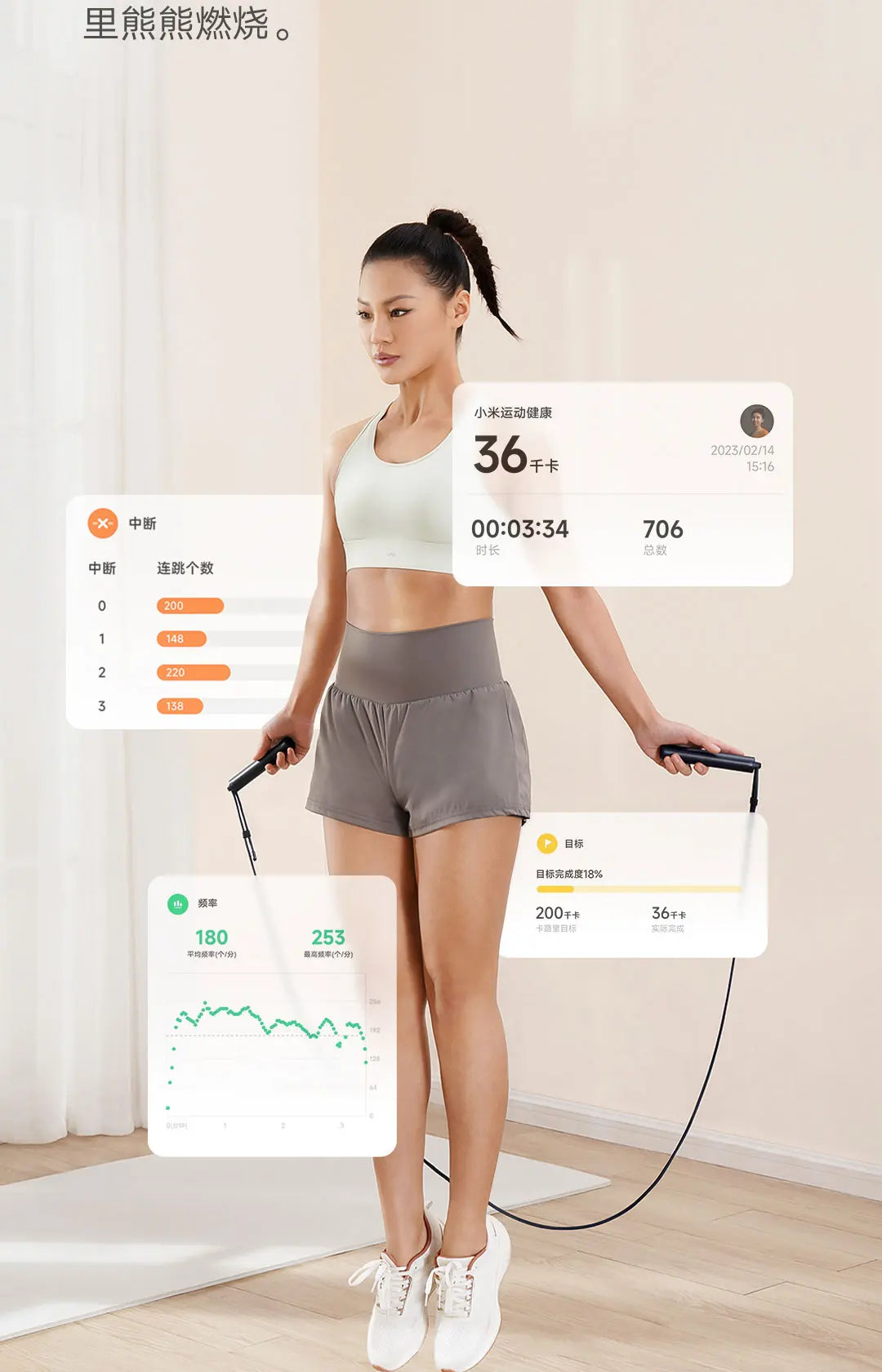 Mijia Smart Skipping Jump Rope Digital Counter with App Adjustable Calorie Calculation Sport Fitness Exercise Lose Weight