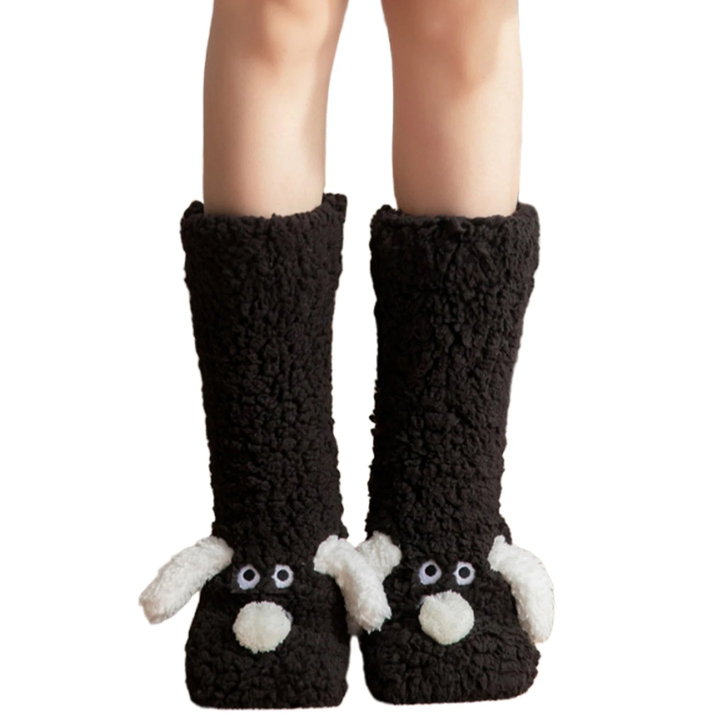 Dog Print Fuzzy Leg Warmer Winter Socks