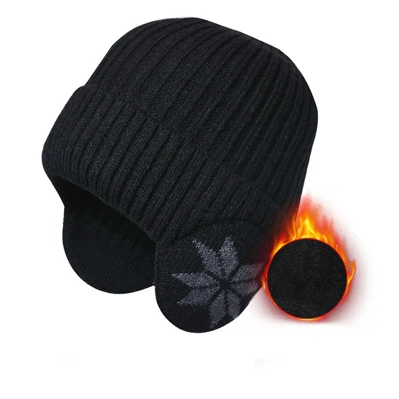 Unisex Winter Knit Beanie with Ear Flaps