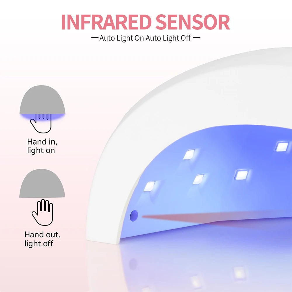 LINMANDA Sun 1S 48W UV LED Lamp for Nail 30 Leds with 4 Timer Settings Smart Nail Dryer Nail Art Tools for Home Manicure Salon