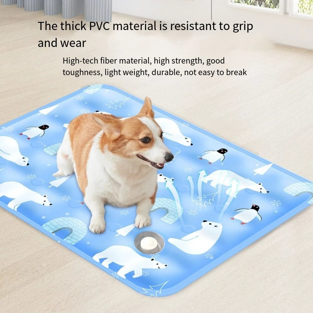 Floor Mat Cool Pet Cooling Mat Ice Gel Self Added Water Dog Cold Bed Mat Portable Durable Pet Ice Cushion for Small Big Dogs