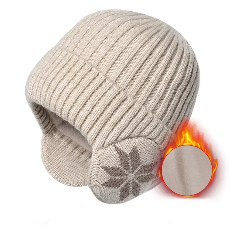 Unisex Winter Knit Beanie with Ear Flaps