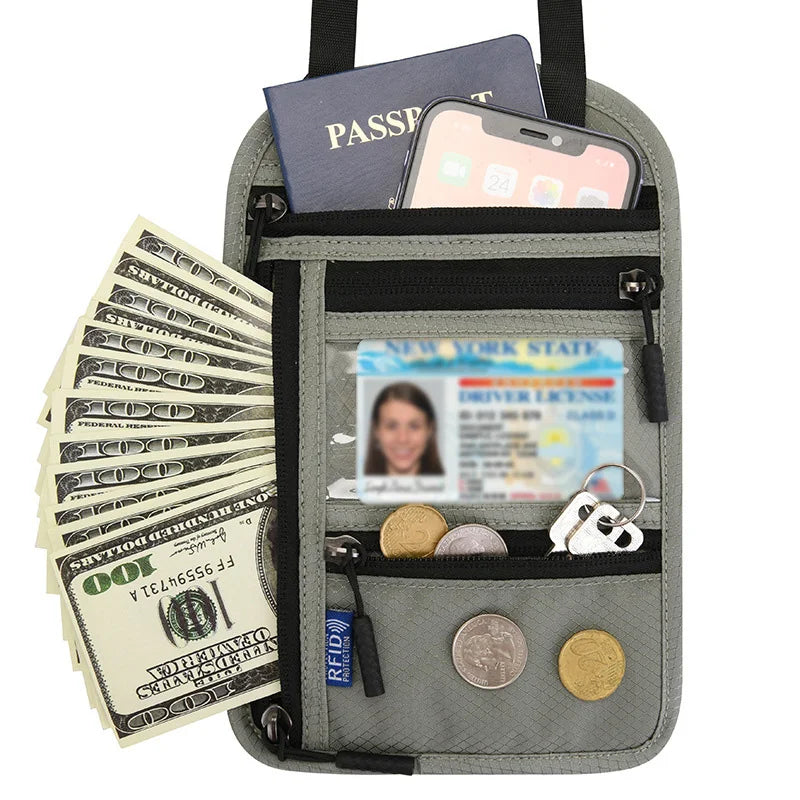 Travel Money Belt RFID Blocking Waterproof Waist Bag Fanny Pack Hidden Wallet Signal RFID Blocking Passport Holder Document Bag