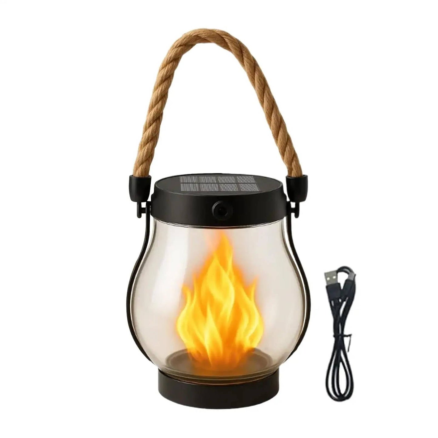 Solar Outdoor Flame Effect Porch Lanterns