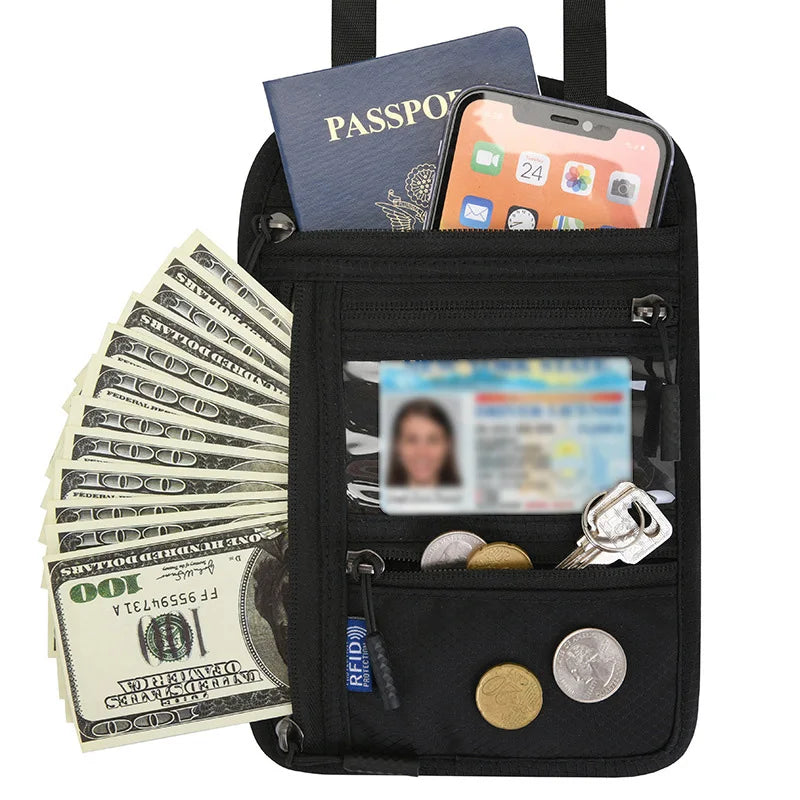 Travel Money Belt RFID Blocking Waterproof Waist Bag Fanny Pack Hidden Wallet Signal RFID Blocking Passport Holder Document Bag