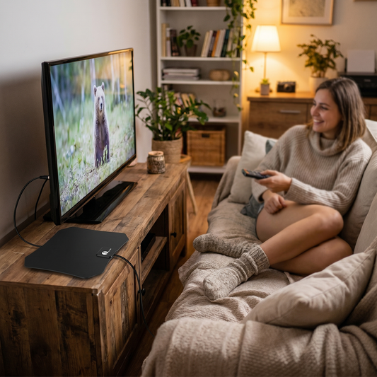 Indoor HDTV Antenna - Slim Plug and Play Design