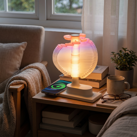 Spiral Tree Table Lamp with Wireless Charger