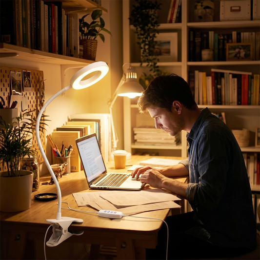 Clamp Desk Lamp 360° Flexible Arm LED