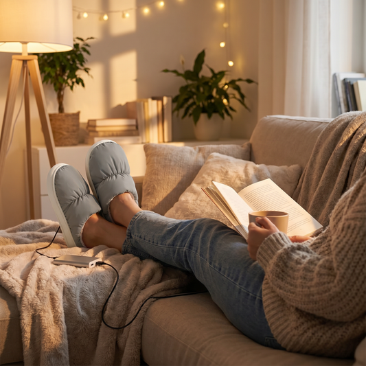 USB Heated Electric Foot Warmer Slippers