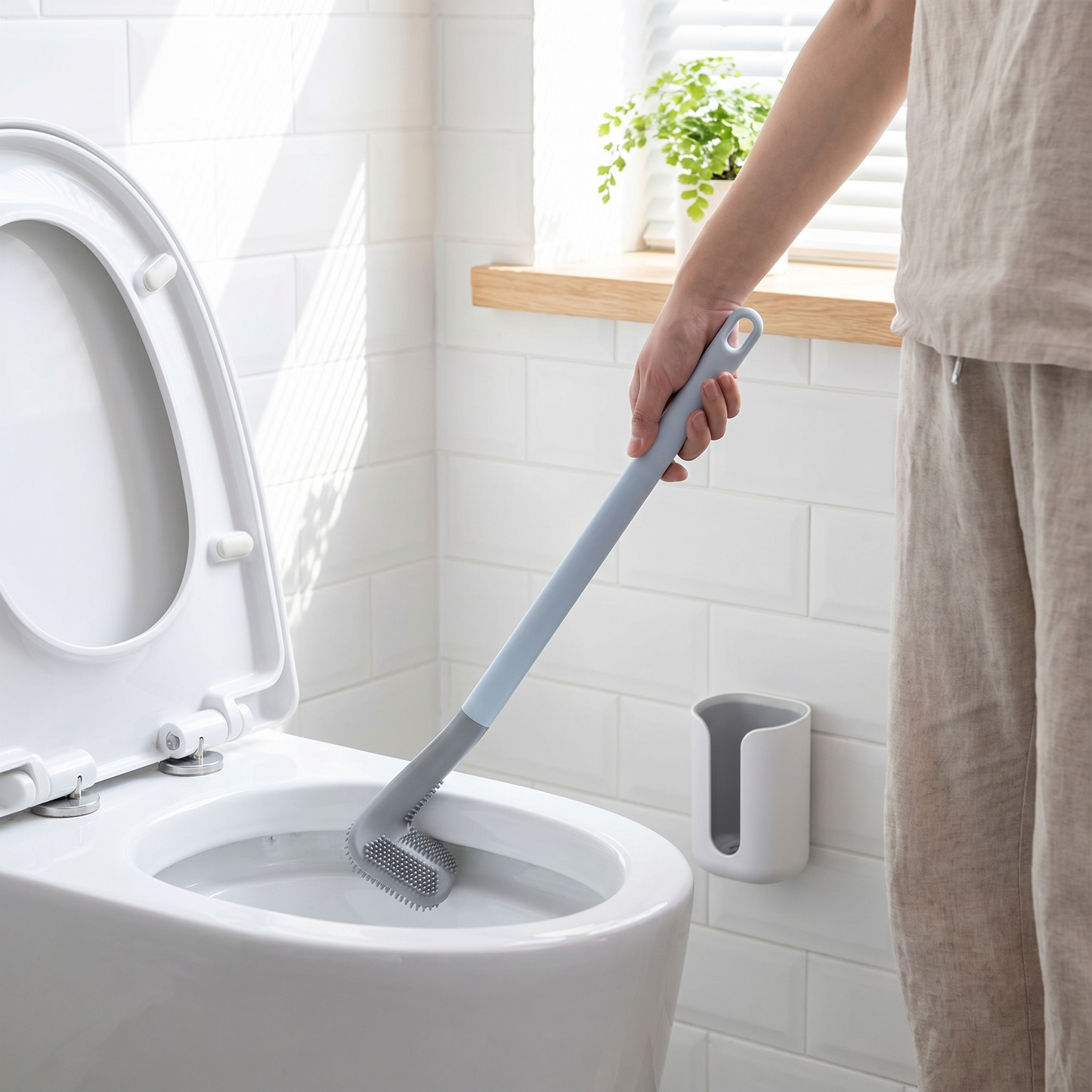 Silicone Toilet Brush with Wall Mount Holder