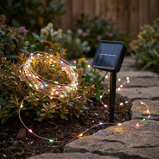 Solar Fairy Lights Outdoor — 8 Modes Copper Wire LED String