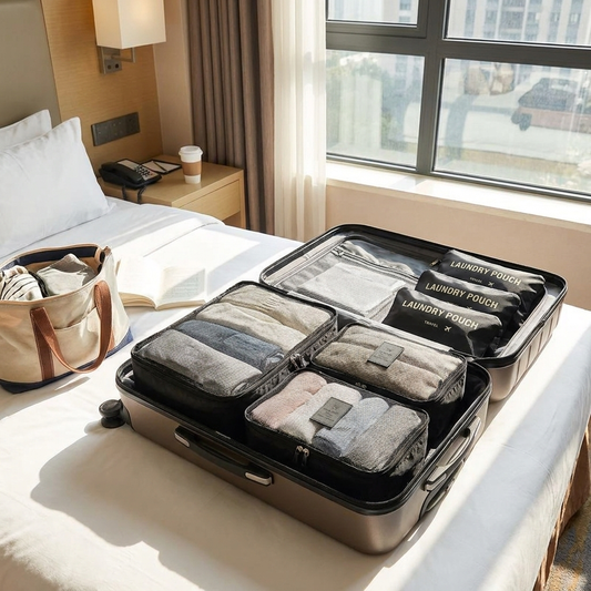 Travel Packing Cubes Set — Compression Luggage Organizer Bags