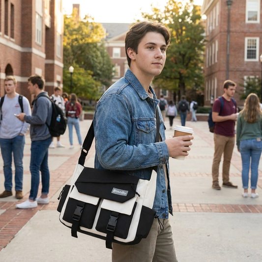 Japanese Nylon Messenger Bag — Waterproof Canvas Satchel Bag