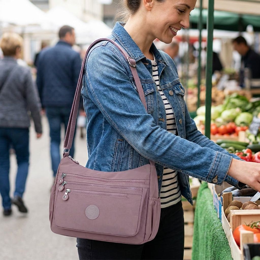 Women's Waterproof Crossbody Bag — Nylon Shoulder Messenger