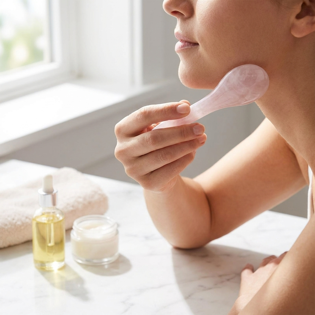 Jade Gua Sha Facial Tool — Acupressure Sculpting Massage Stone