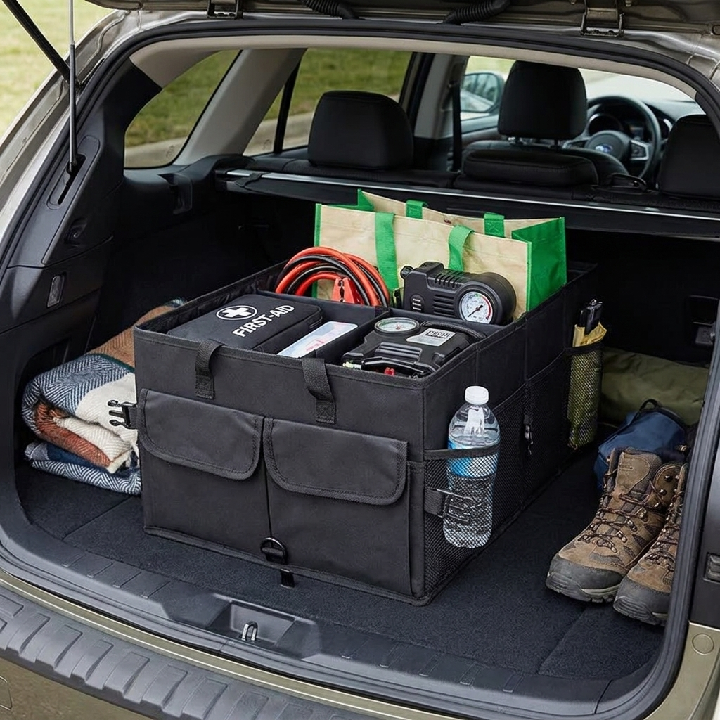 Car Trunk Organizer — Foldable Multi-Compartment Storage Box