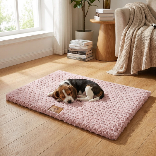 Orthopedic Memory Foam Dog Bed — Washable Faux Fur Cover