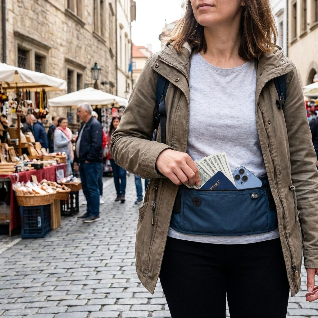 RFID Blocking Money Belt — Hidden Travel Waist Bag