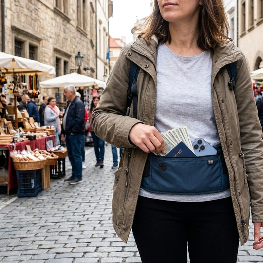 RFID Blocking Money Belt — Hidden Travel Waist Bag