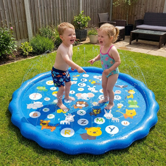 Kids Sprinkler Splash Pad — Inflatable Outdoor Water Play Mat