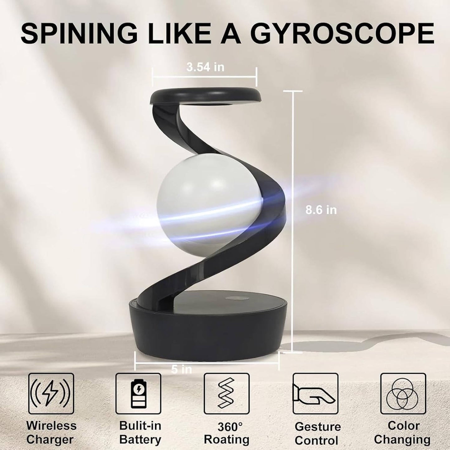 Levitating Moon Lamp Wireless Charging