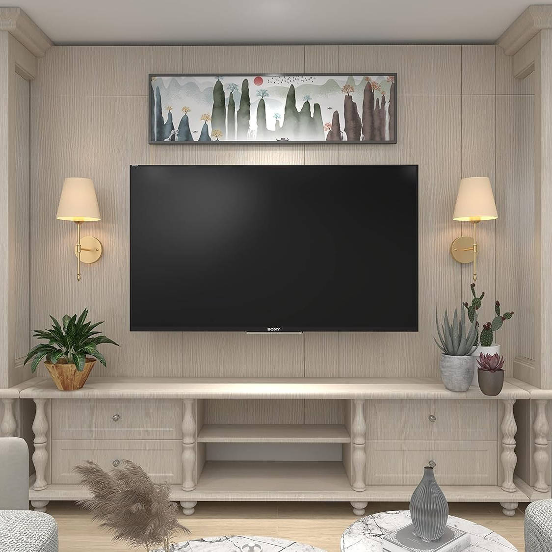 Battery Operated Wall Sconce Light Wireless