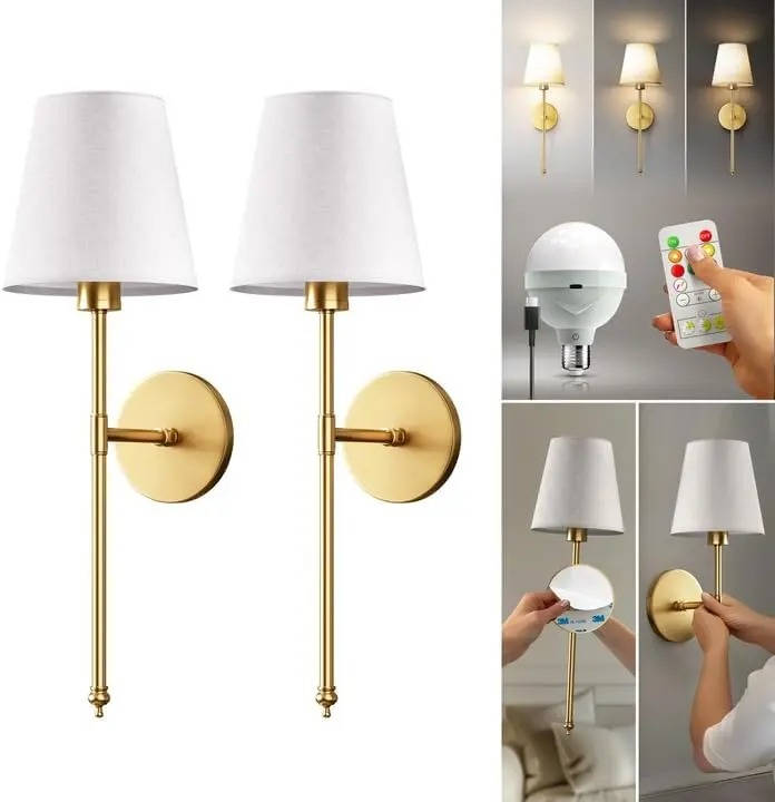 Battery Operated Wall Sconce Light Wireless