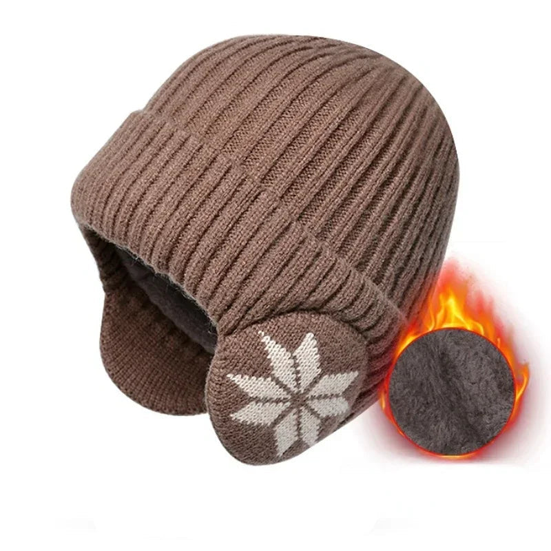 Unisex Winter Knit Beanie with Ear Flaps