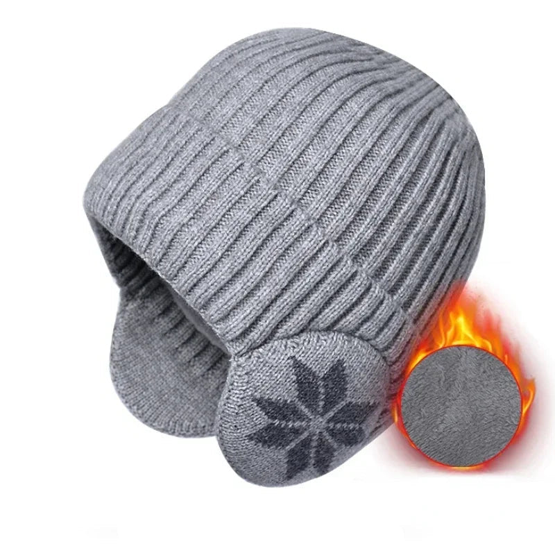 Unisex Winter Knit Beanie with Ear Flaps