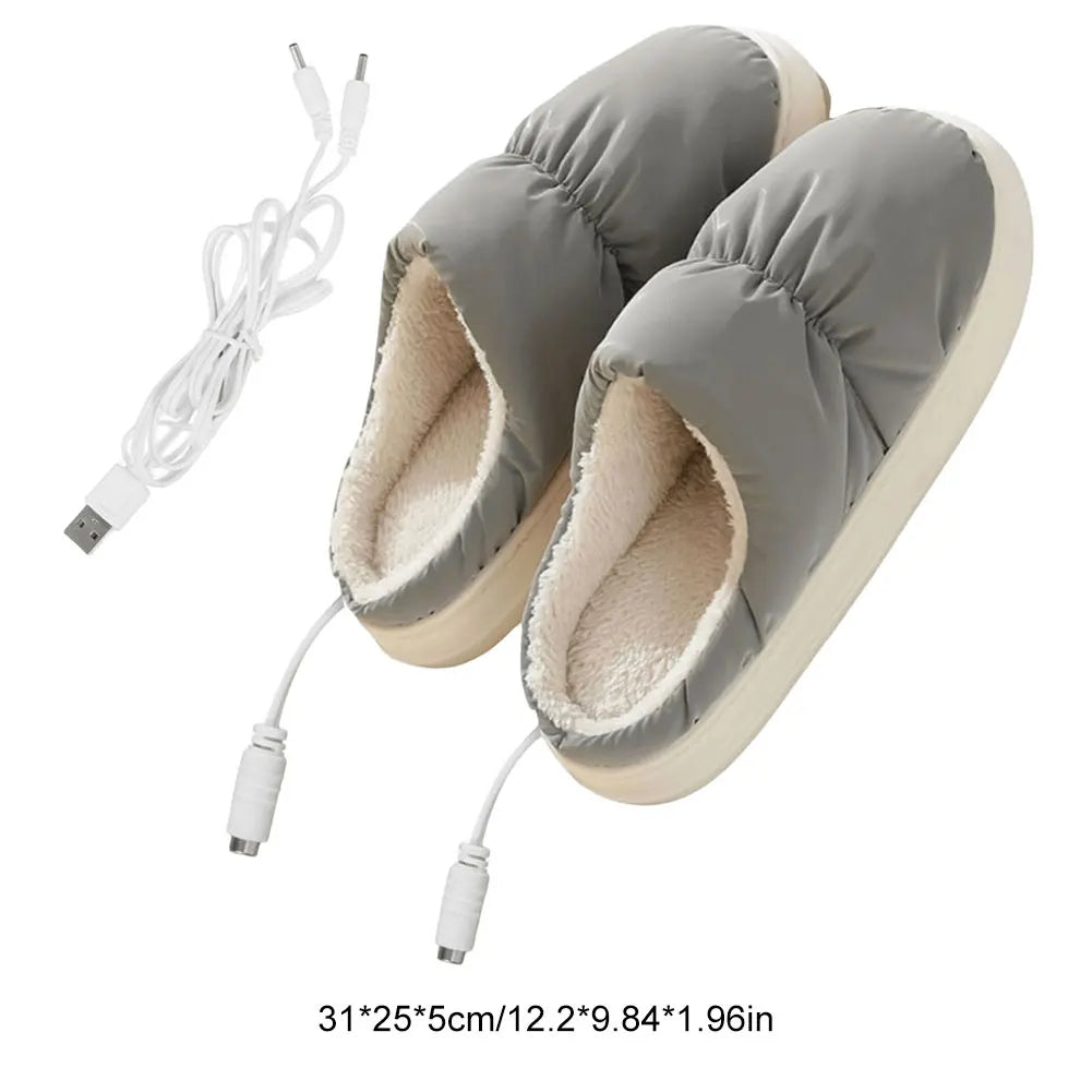 USB Heated Electric Foot Warmer Slippers